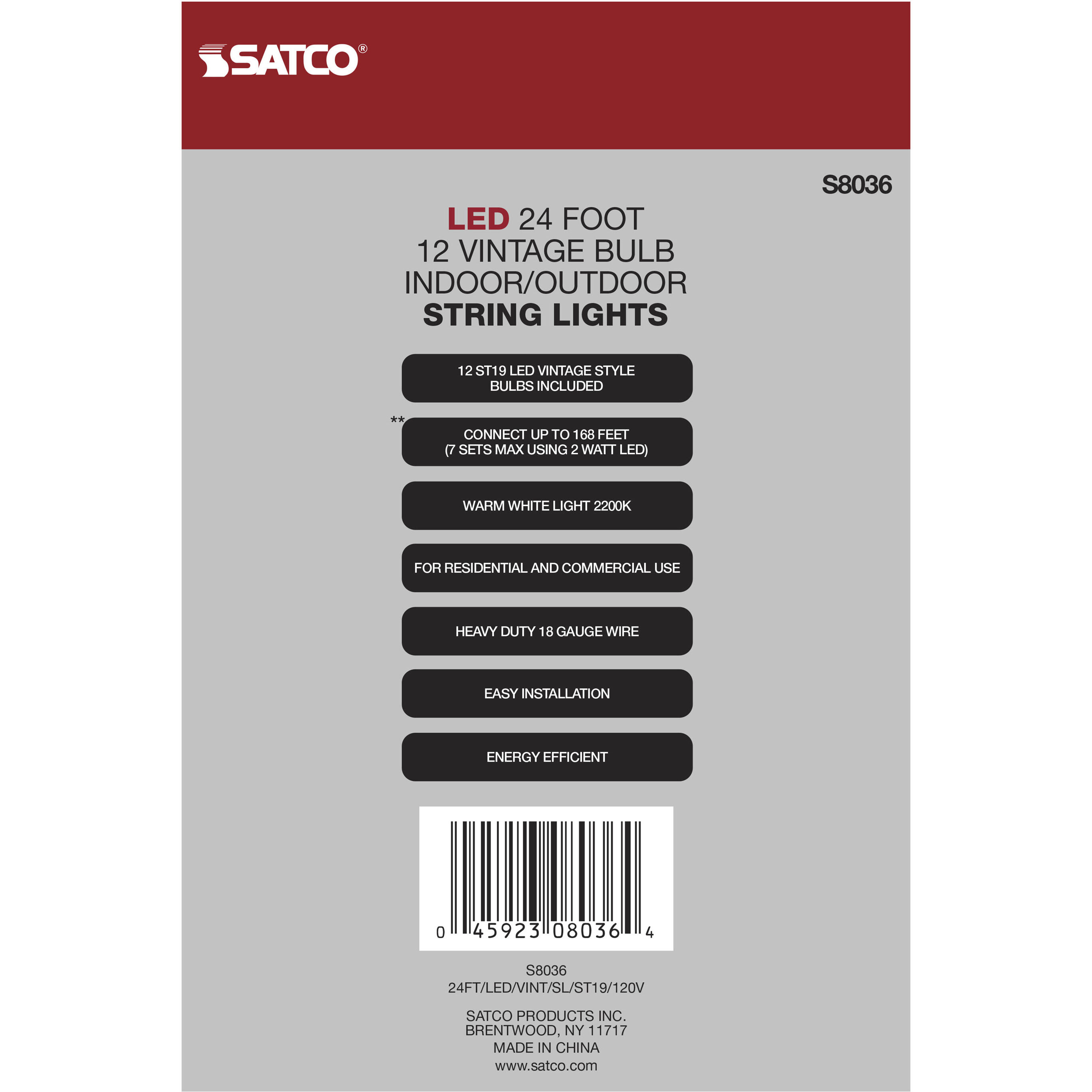 Lumos 12 Light LED 24 foot Black String Lights