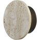 Discus LED 7.25 inch Travertine and Antique Bronze ADA Wall Sconce Wall Light