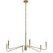 Pilar 6 Light 40 inch Brushed Gold Chandelier Ceiling Light