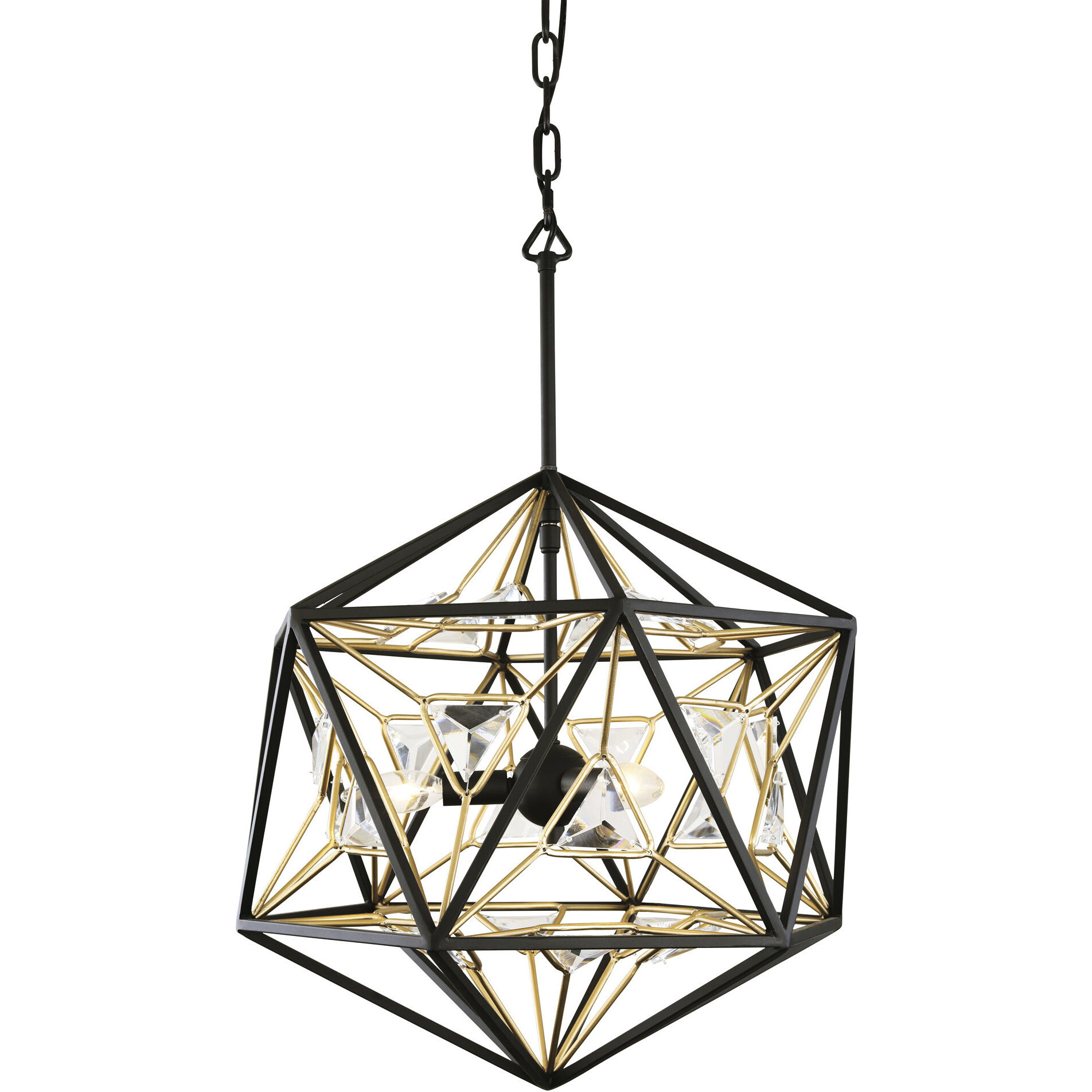 Marcia 3 Light 18 inch Matte Black/French Gold Pendant Ceiling Light
