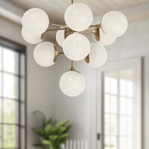 Alora Mood Nouveau 10 Light 34.88 inch Aged Gold Chandelier Ceiling Light