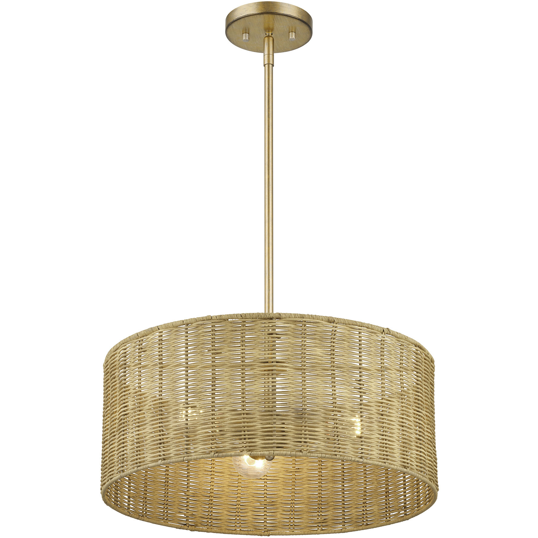 Weavington 3 Light 18 inch Antique Gold Leaf Pendant Chandelier Ceiling Light