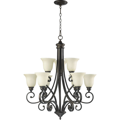 Bryant 9 Light 31 inch Oiled Bronze Chandelier Ceiling Light in Amber Scavo