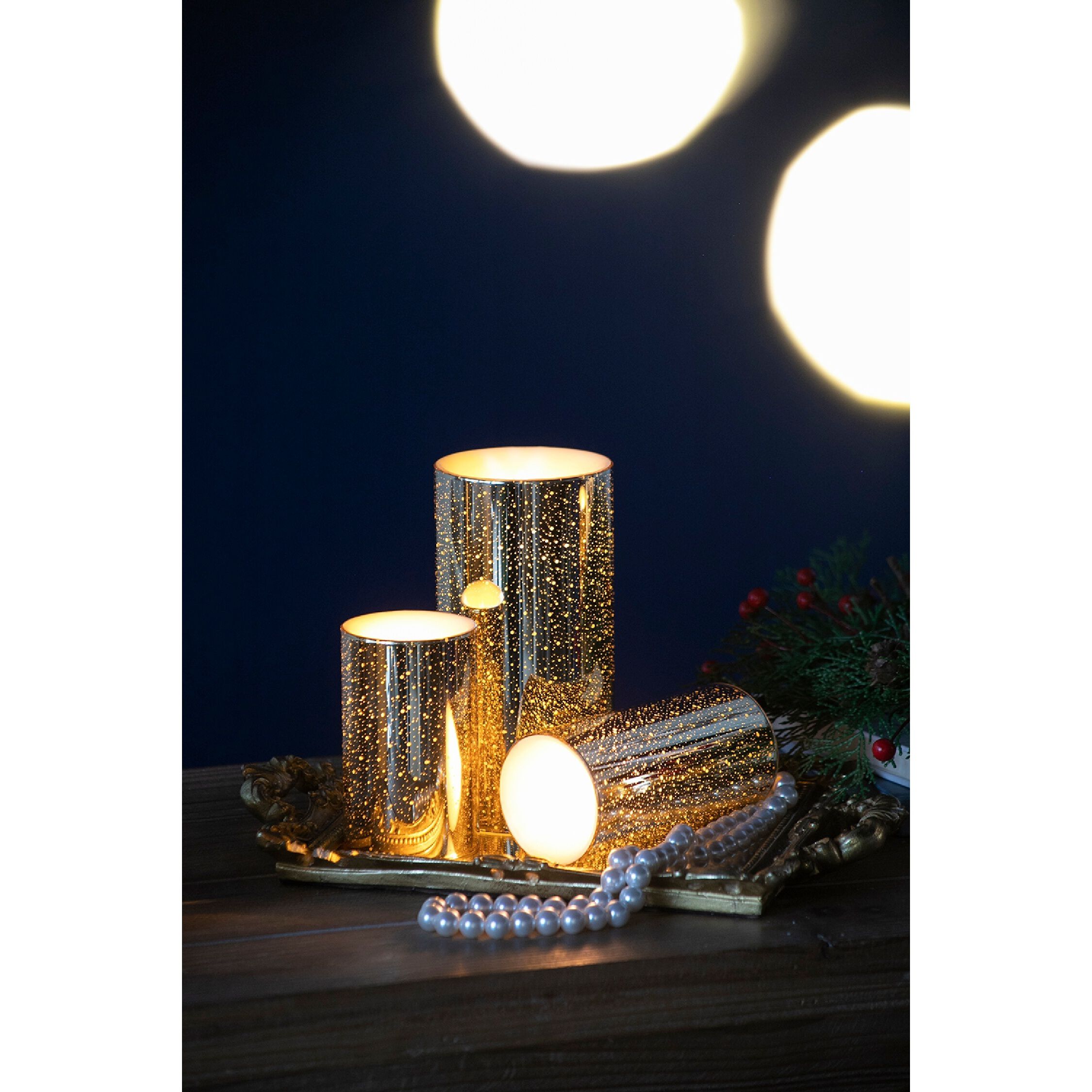 Speckled 8 X 4 inch LED Candle