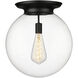 Beacon 1 Light 15.75 inch Matte Black Flush Mount Ceiling Light