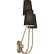 Mid-Century Modern 3 Light 14 inch Natural Brass Wall Sconce Wall Light