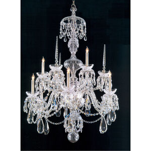 Traditional Crystal 9 Light 34 inch Chrome Chandelier Ceiling Light