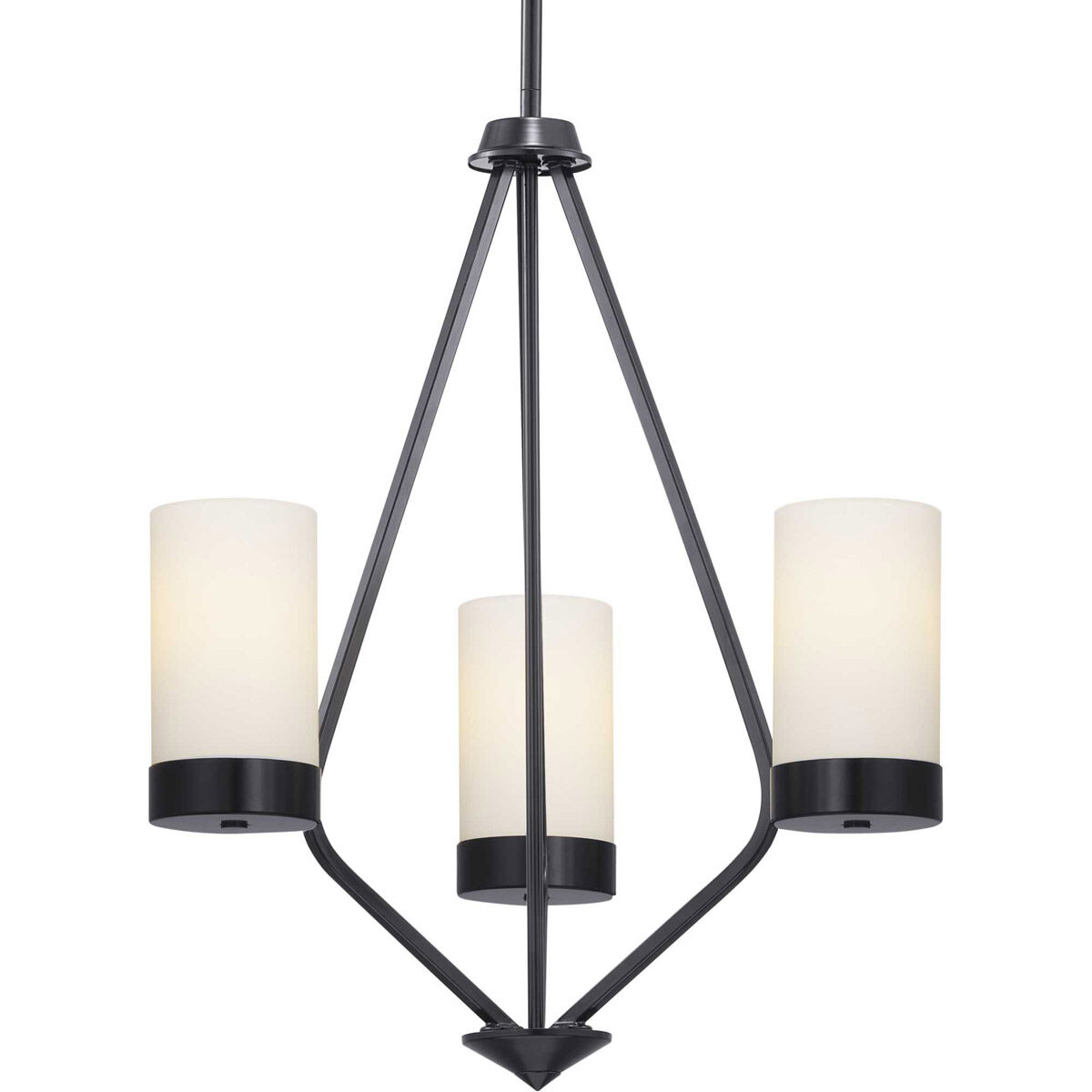 Elevate 3 Light 22 inch Matte Black Chandelier Ceiling Light, Design Series