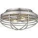 Seaport 2 Light 12 inch Pewter Flush Mount Ceiling Light, Damp