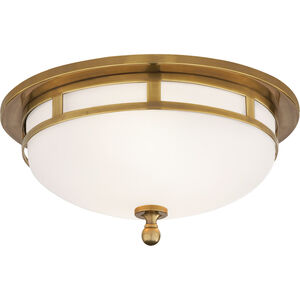 Openwork 2 Light 10 inch Hand-Rubbed Antique Brass Flush Mount Ceiling Light, Small