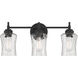 Clarvyn 3 Light 21 inch Matte Black Bathroom Vanity Light Wall Light