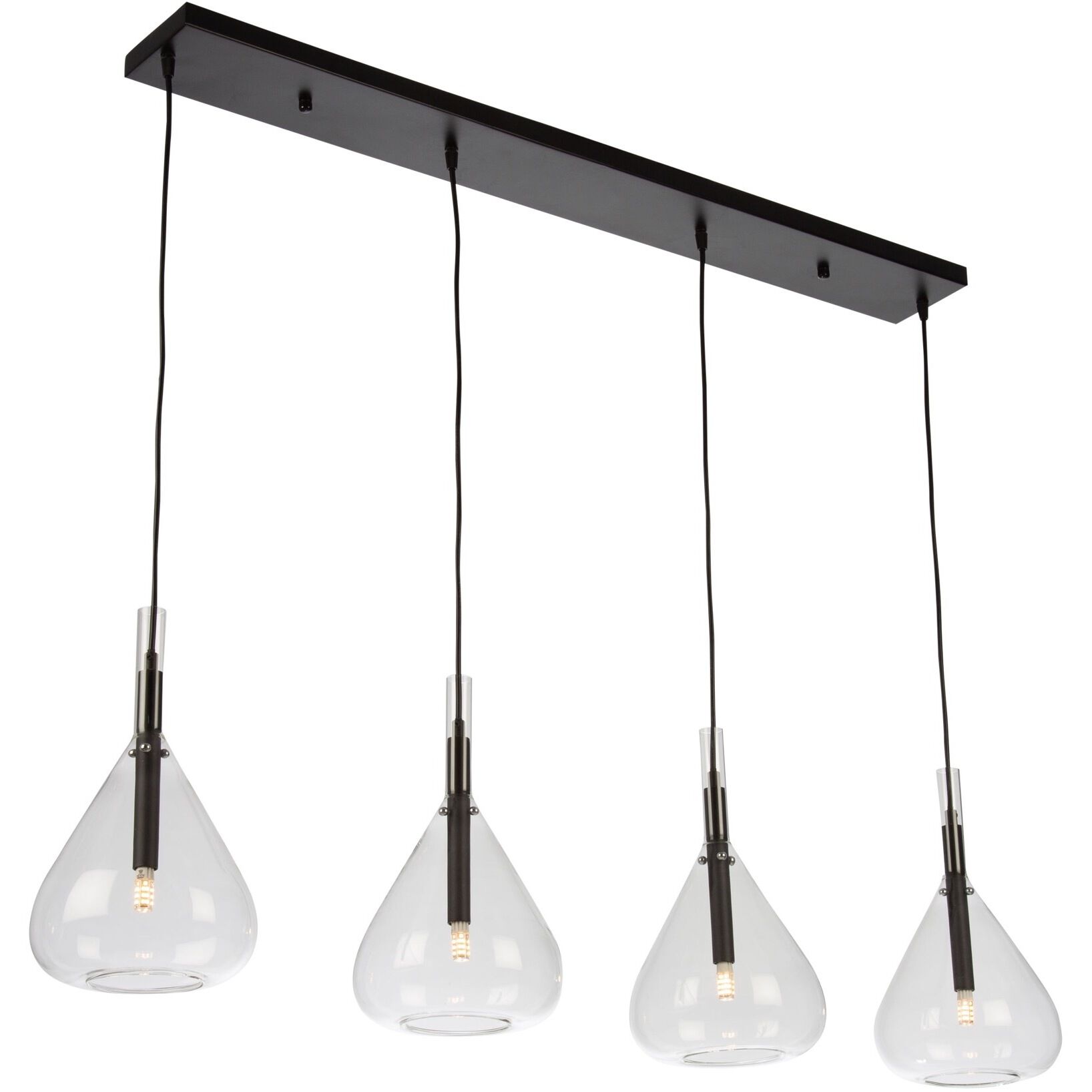 Conic 4 Light 47.2 inch Black Island Light Ceiling Light