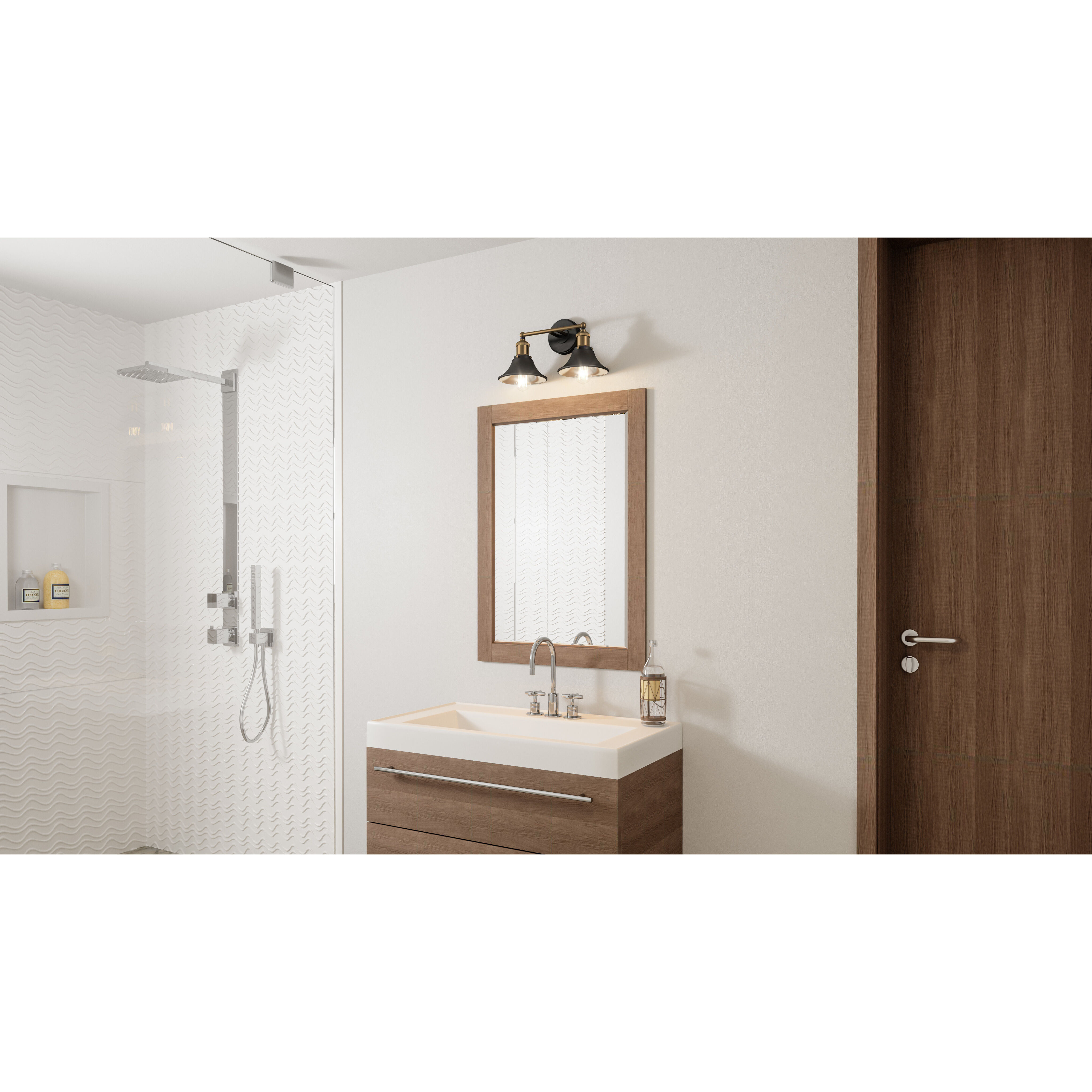 Trafalgar 2 Light 15 inch Matte Black Bath Light Wall Light