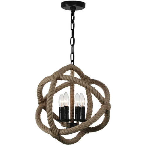 Padma 4 Light 17 inch Black Up Chandelier Ceiling Light