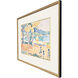 Early Pines on Coastline Yellow and Blue and Green Framed Art