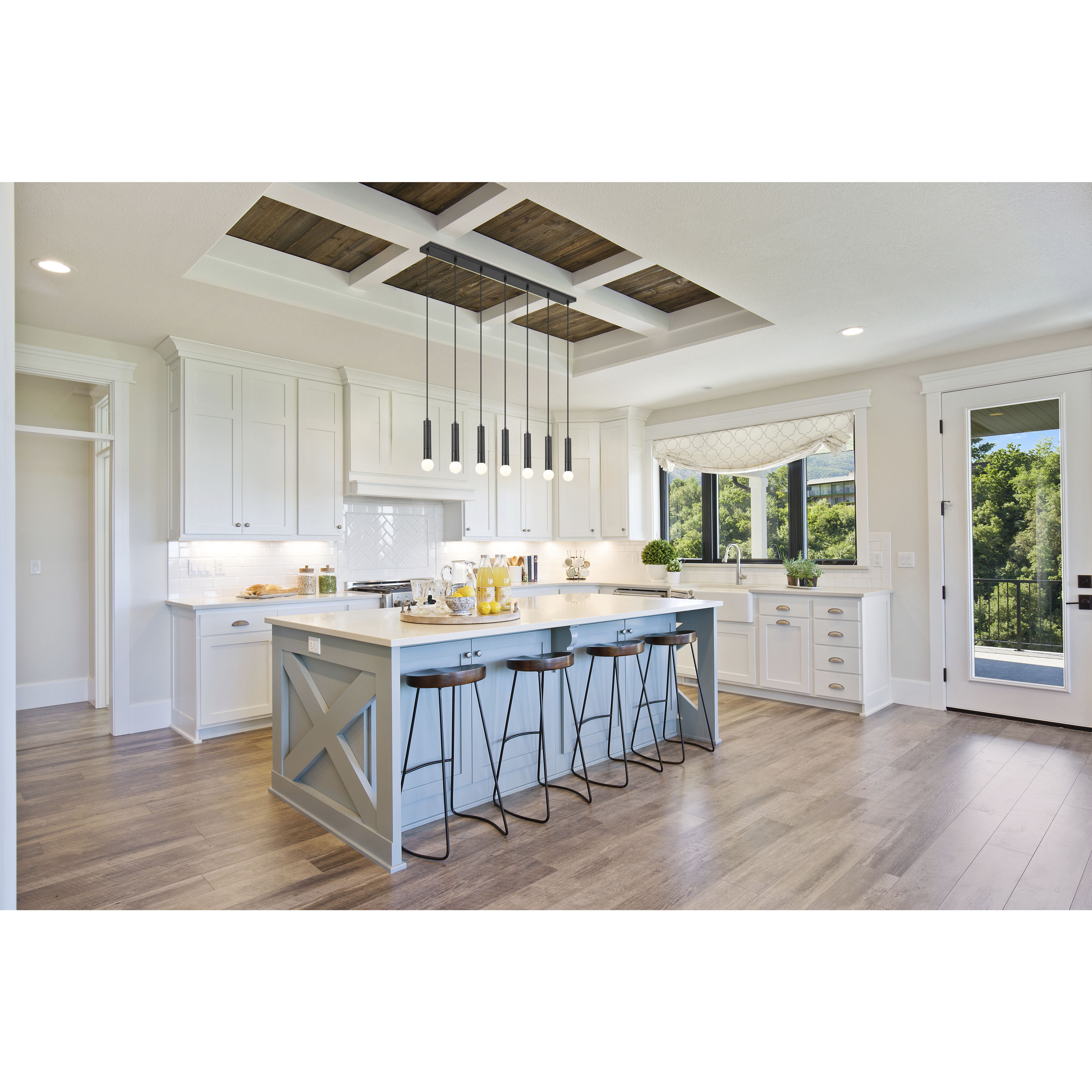 Stari Linear Chandelier Ceiling Light in Matte Black