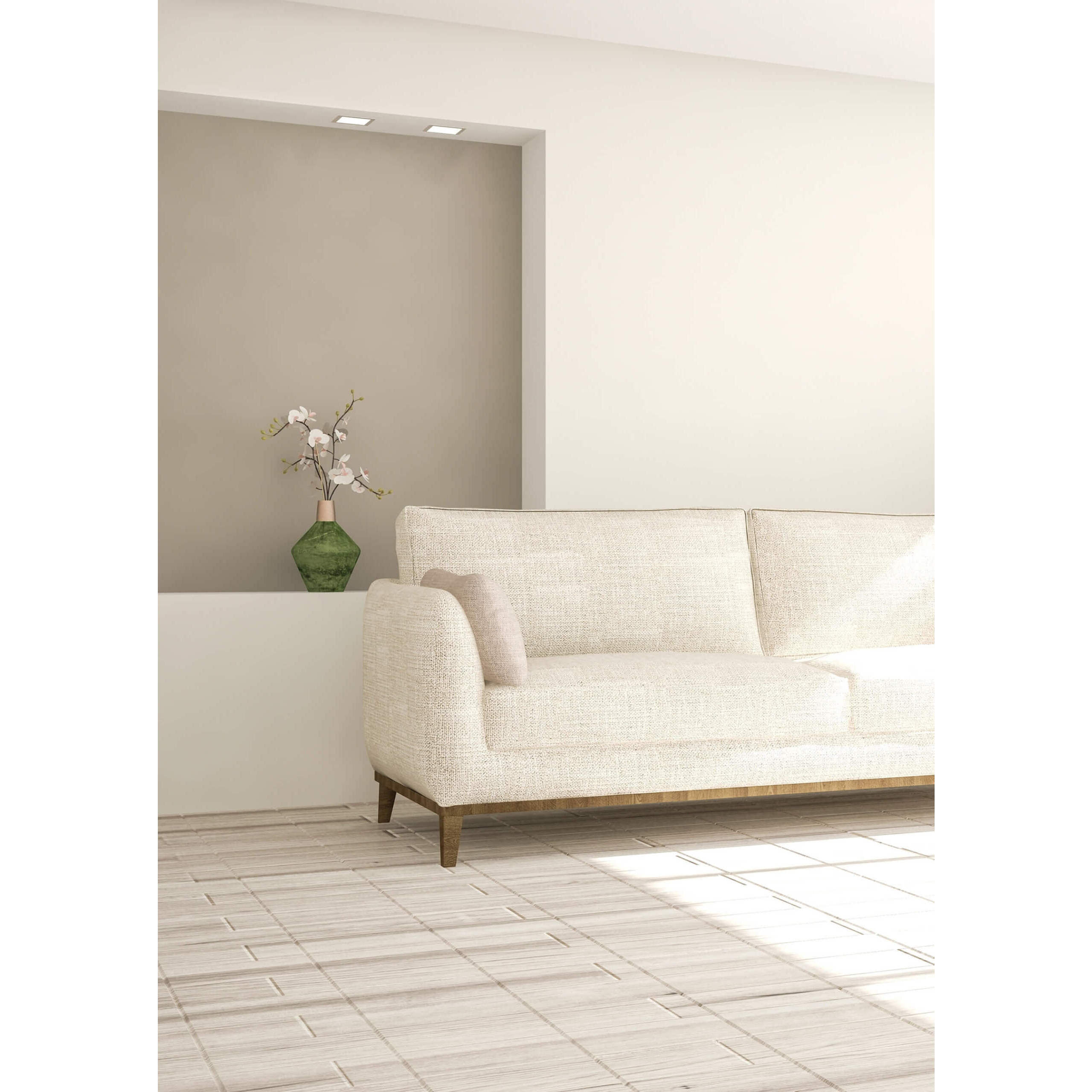 Smooth Baffle White Regressed Gimbal Down Light, Square