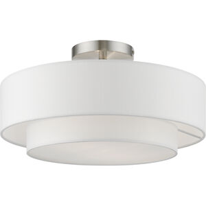 Meridian 2 Light 15 inch Brushed Nickel Semi-Flush Ceiling Light