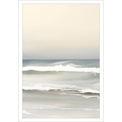 Waterside Collection Lacquered White Wood Shadow Box Style Framed Art