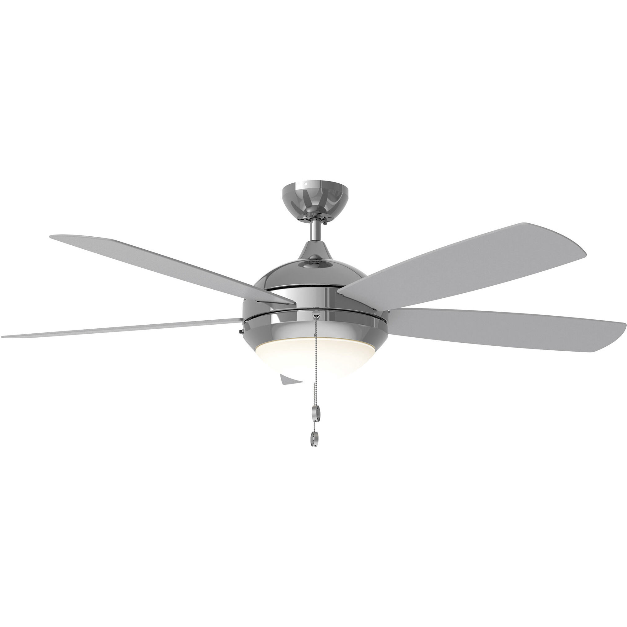 Discus Classic 52 52 inch Polished Nickel with Silver Blades Ceiling Fan
