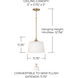 Presley 1 Light 11.75 inch Aged Brass Semi-Flush Mount Ceiling Light, Convertible Dual Mount