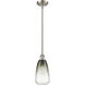 Ballston Brookhaven Almond 1 Light 6 inch Brushed Satin Nickel Mini Pendant Ceiling Light in Slate Glass