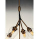 Savvy 5 Light 24 inch Antique Brass/Black Single Pendant Ceiling Light