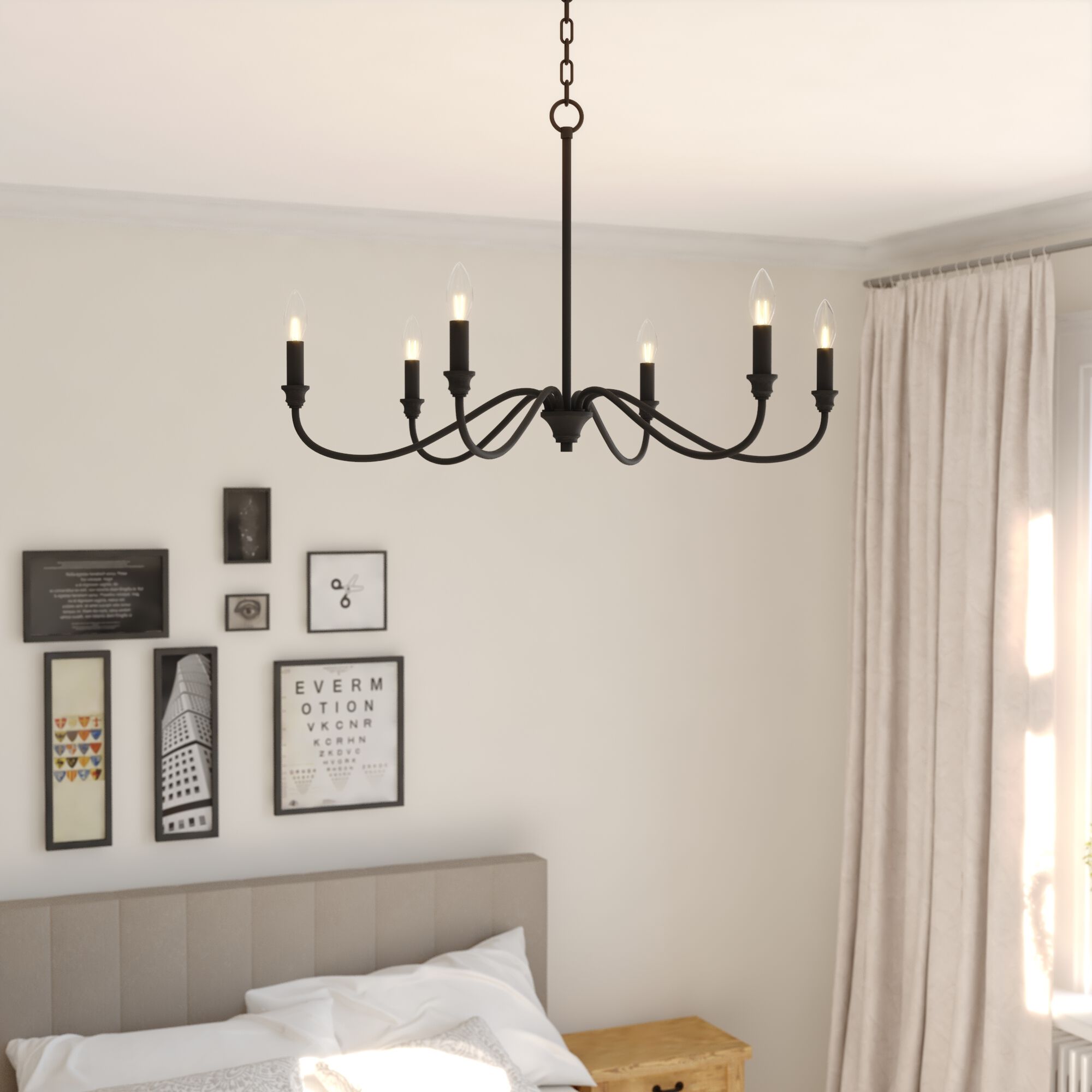 Annabelle LED 30 inch Matte Black Chandelier Ceiling Light