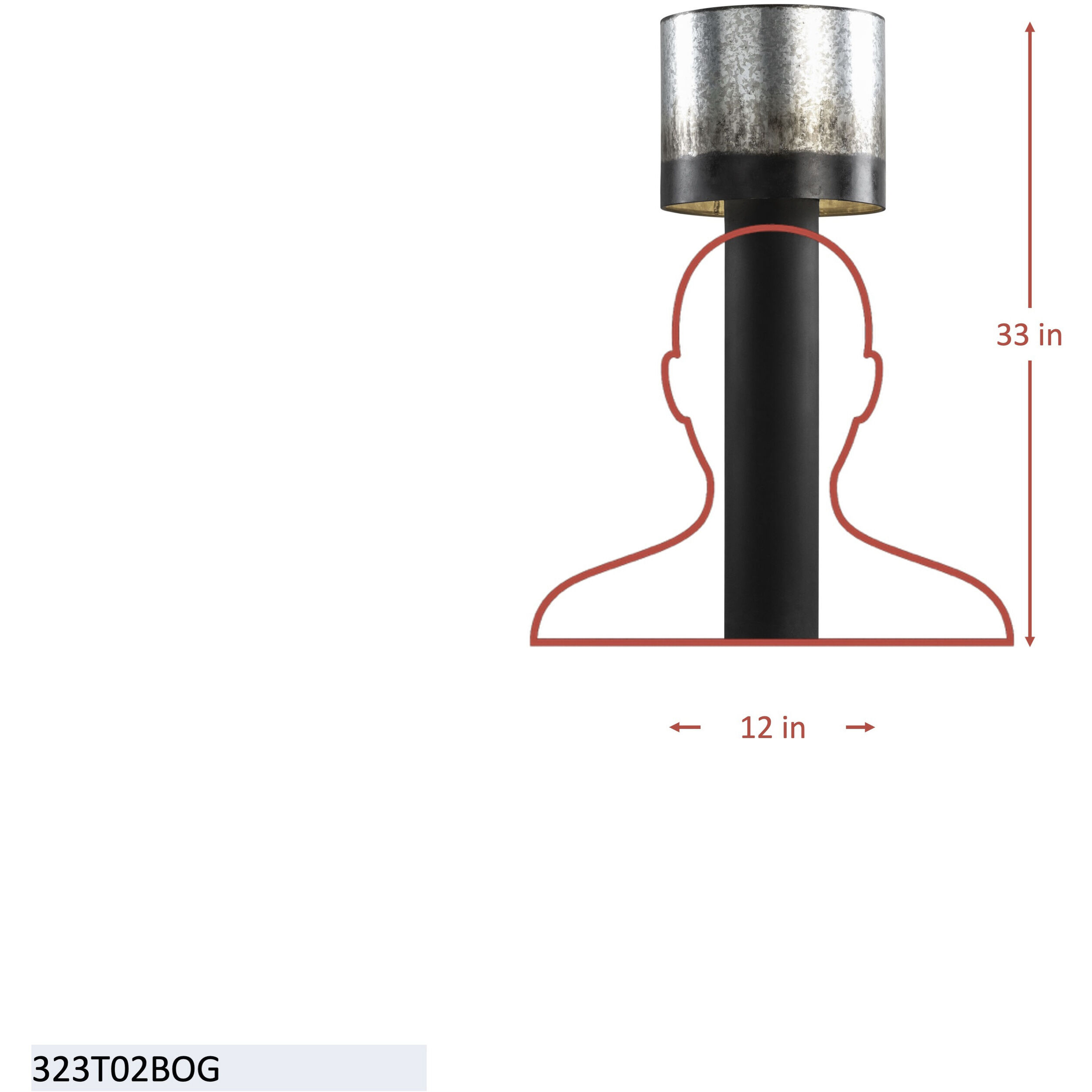Cannery 33 inch 5 watt Ombre Galvanized Buffet Table Lamp Portable Light