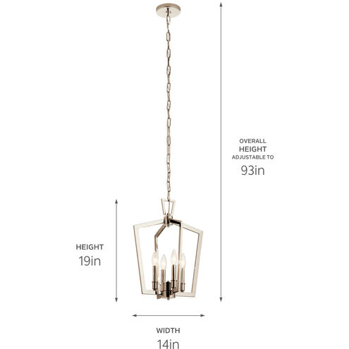 Abbotswell 4 Light 14 inch Polished Nickel Pendant Ceiling Light