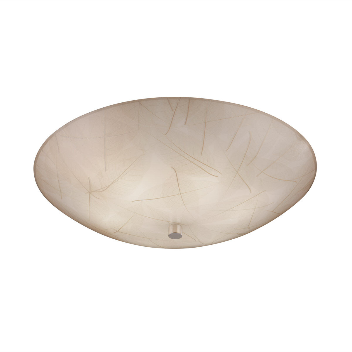 3form LED 24 inch Polished Chrome Semi-Flush Ceiling Light in 5000 Lm LED, Fossil Leaf