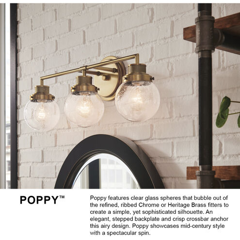 Poppy 1 Light 7 inch Heritage Brass Vanity Light Wall Light