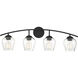 Transitional 4 Light 32.75 inch Matte Black Bathroom Vanity Light Wall Light