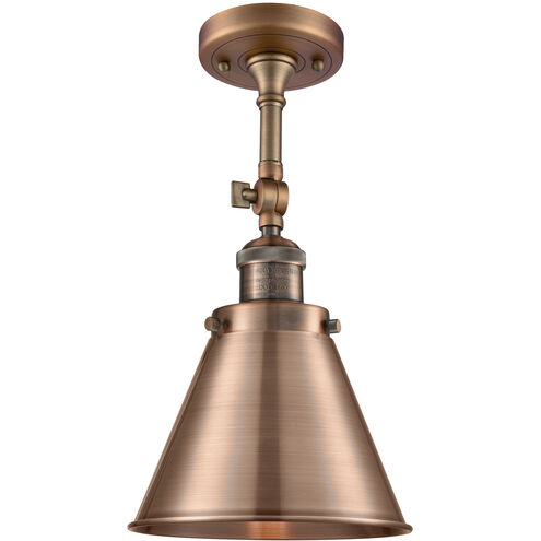 Franklin Restoration Appalachian 1 Light 8 inch Antique Copper Semi-Flush Mount Ceiling Light, Franklin Restoration