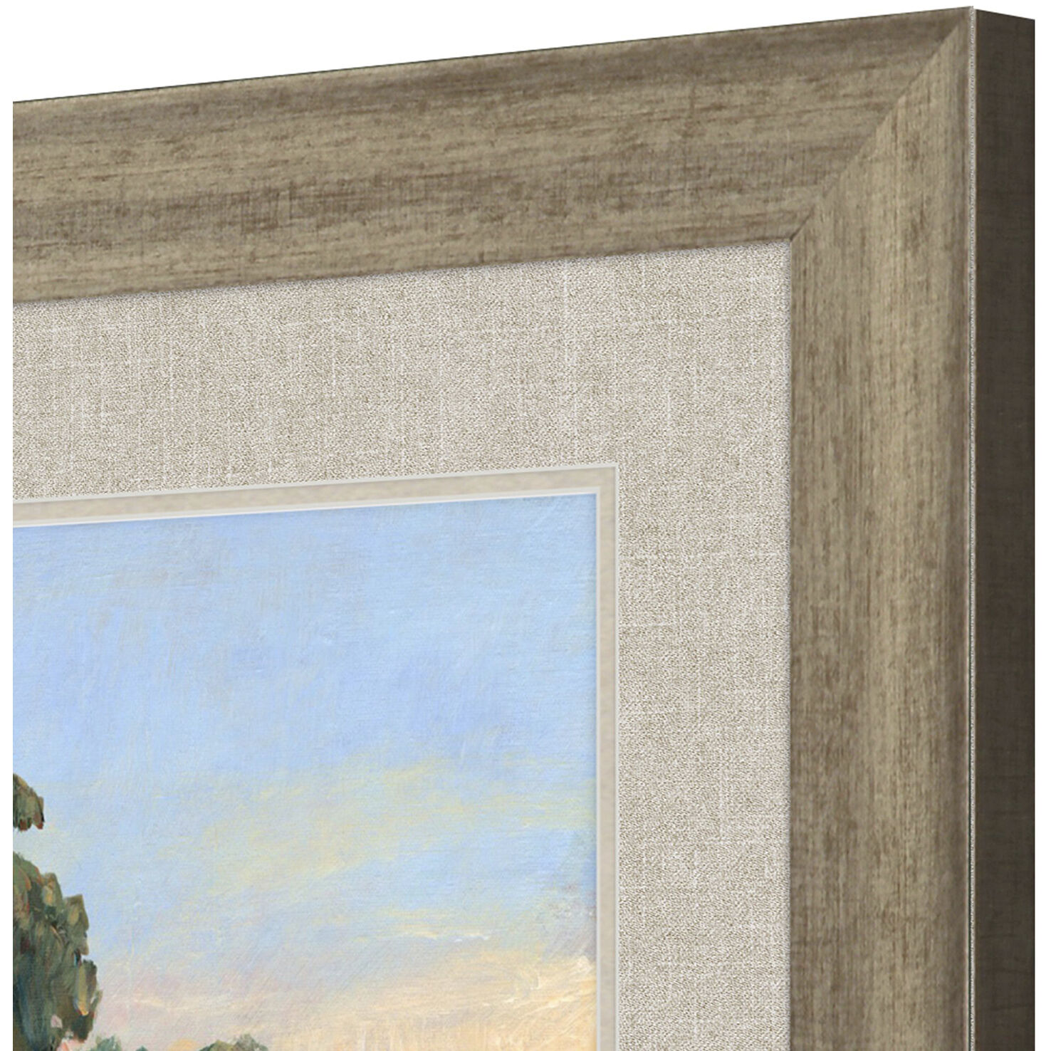 Riverbank Green and Blue and Orange Framed Art, Propac