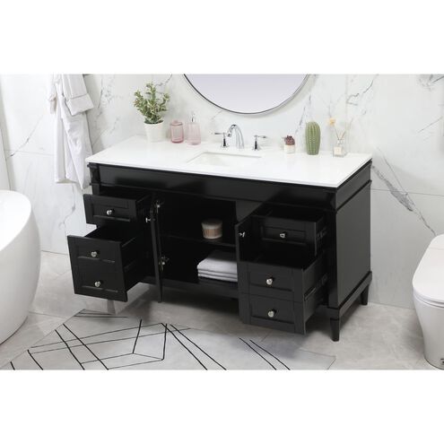 Bennett 60 X 21 X 35 inch Black Vanity Sink Set