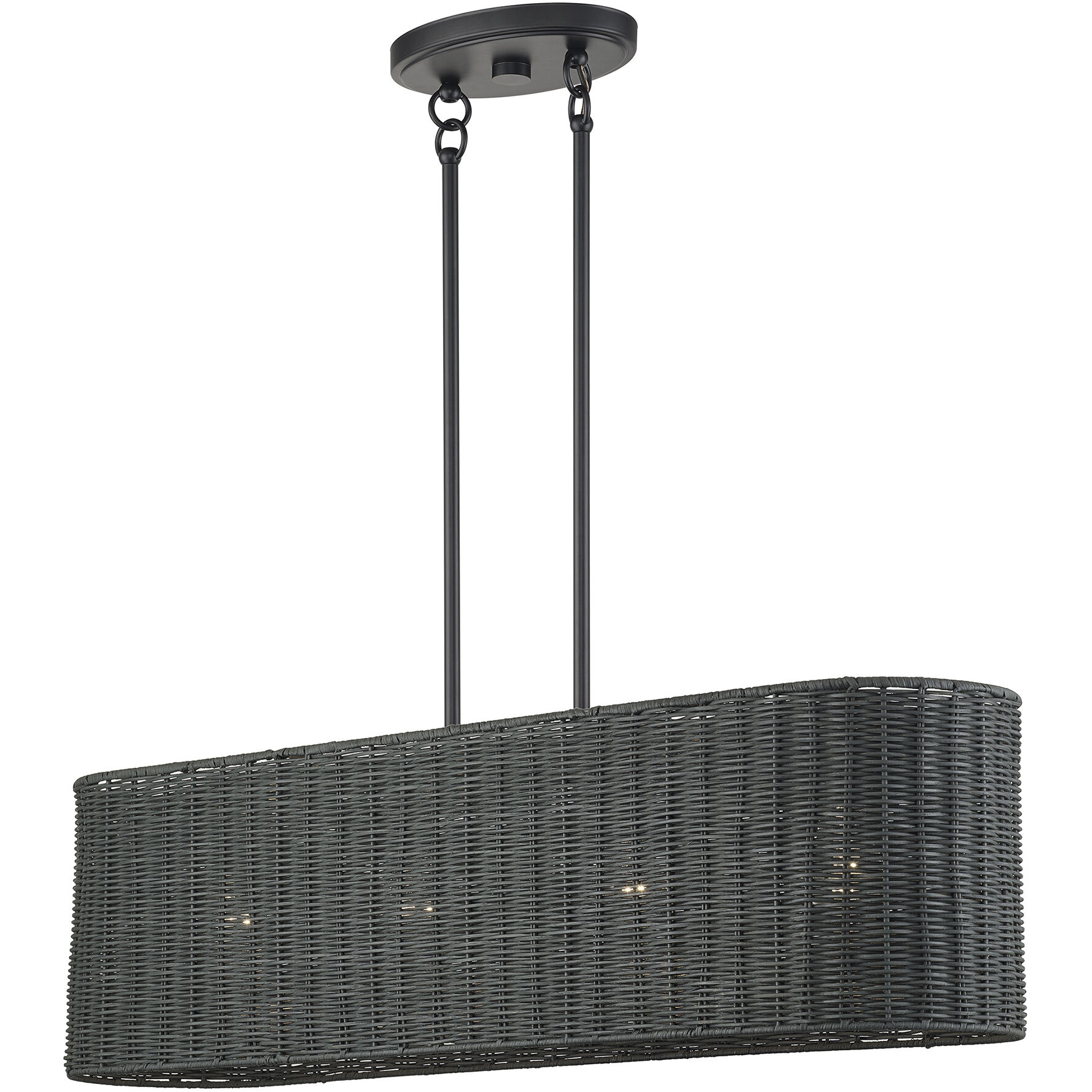 Weavington 4 Light 36 inch Black Linear Chandelier Ceiling Light, Large