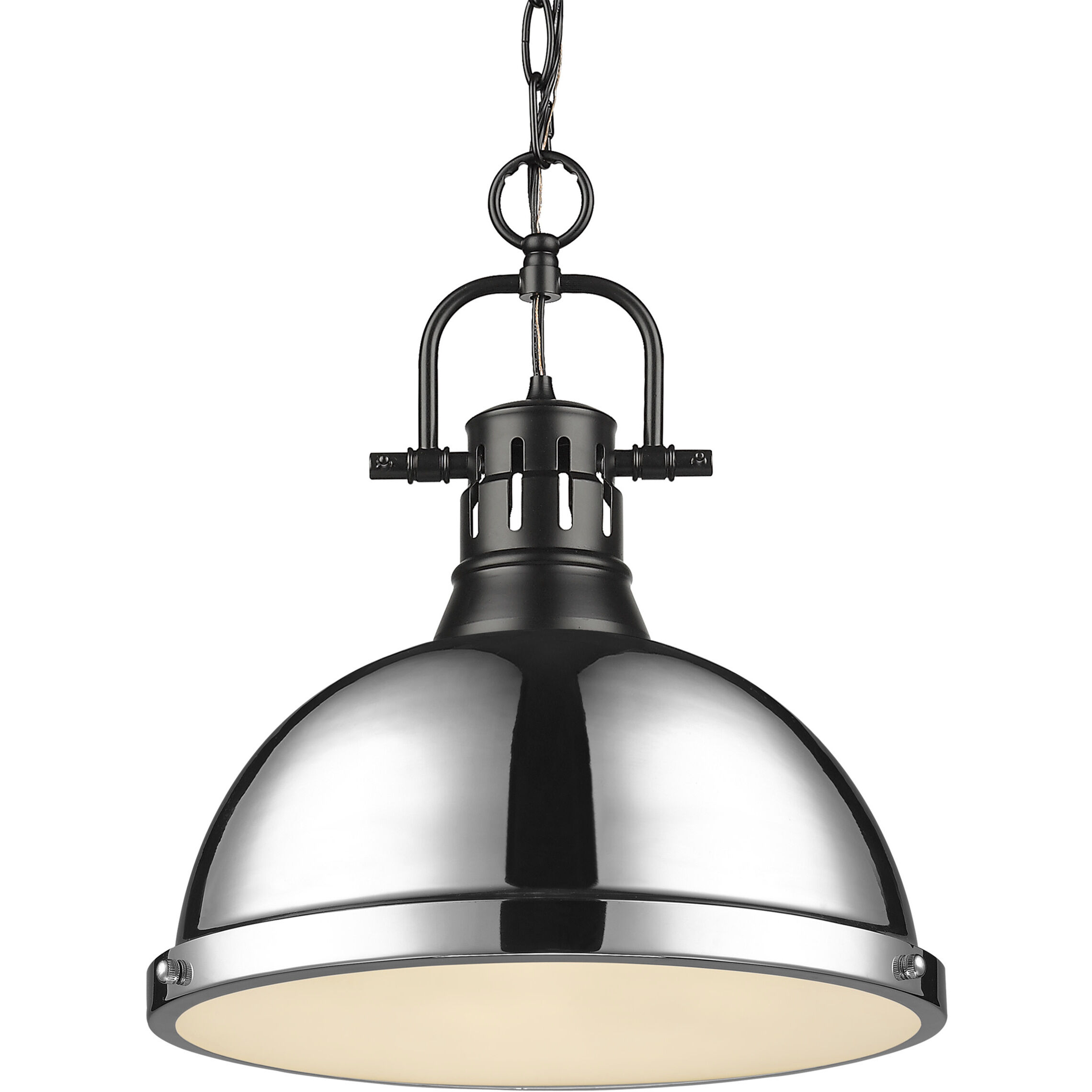 Yep Duncan 1 Light 14 inch Matte Black Pendant Ceiling Light in Chrome, Large