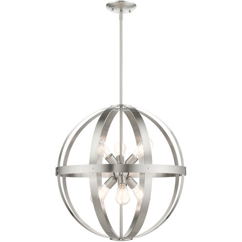 Stoneridge 6 Light 24 inch Brushed Nickel Pendant Chandelier Ceiling Light