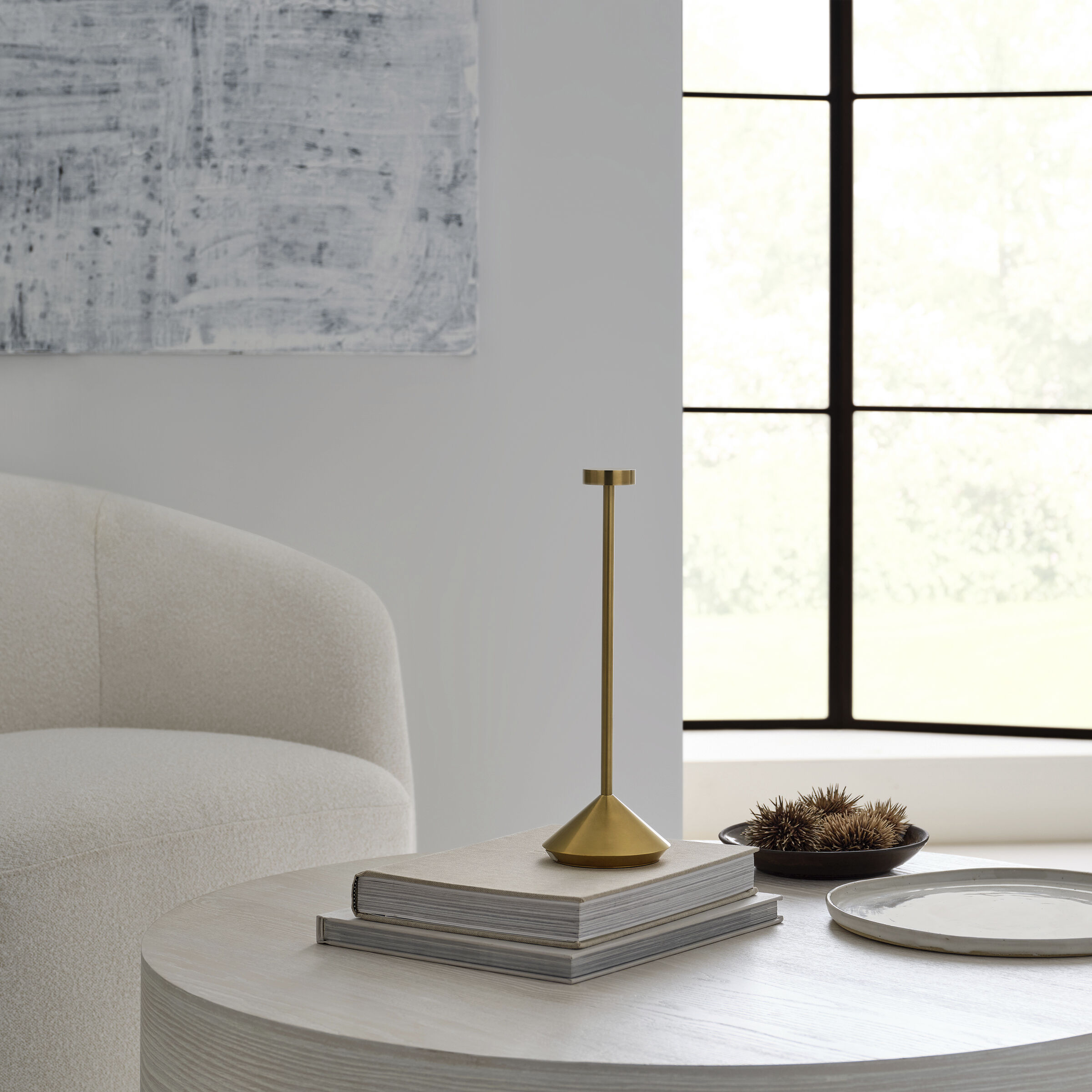 Sean Lavin Moneta 13 inch 2.20 watt Natural Brass Outdoor Rechargeable Table Lamp