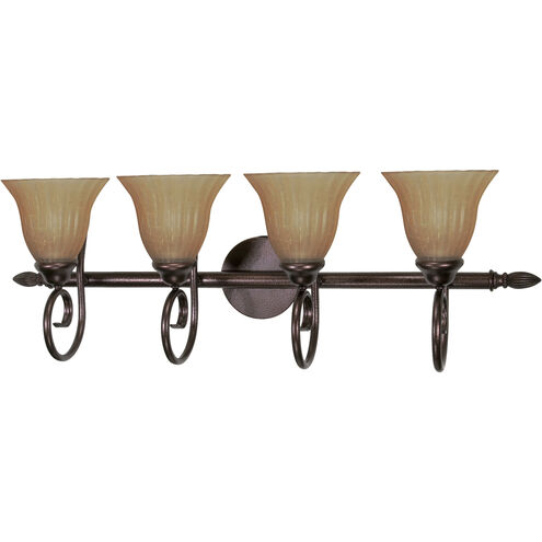 Moulan 4 Light 32.5 inch Copper Bronze and Champagne Vanity Light Wall Light