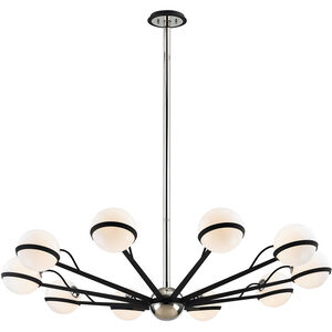 Ace 10 Light 50 inch Carbide Black With Polished Nickel Accents Chandelier Ceiling Light