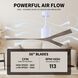 Atlas Molly 56 inch Gloss White with Old Oak Tone Blades Ceiling Fan