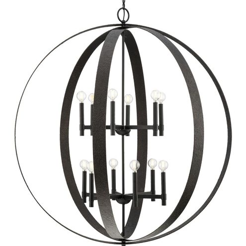 Allegheny 12 Light 42.87 inch Matte Black Chandelier Ceiling Light, Design Series