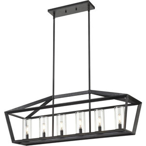 Colchester Linear Pendant Ceiling Light in Weathered Zinc