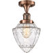 Franklin Restoration Bullet 1 Light 7 inch Antique Copper Semi-Flush Mount Ceiling Light