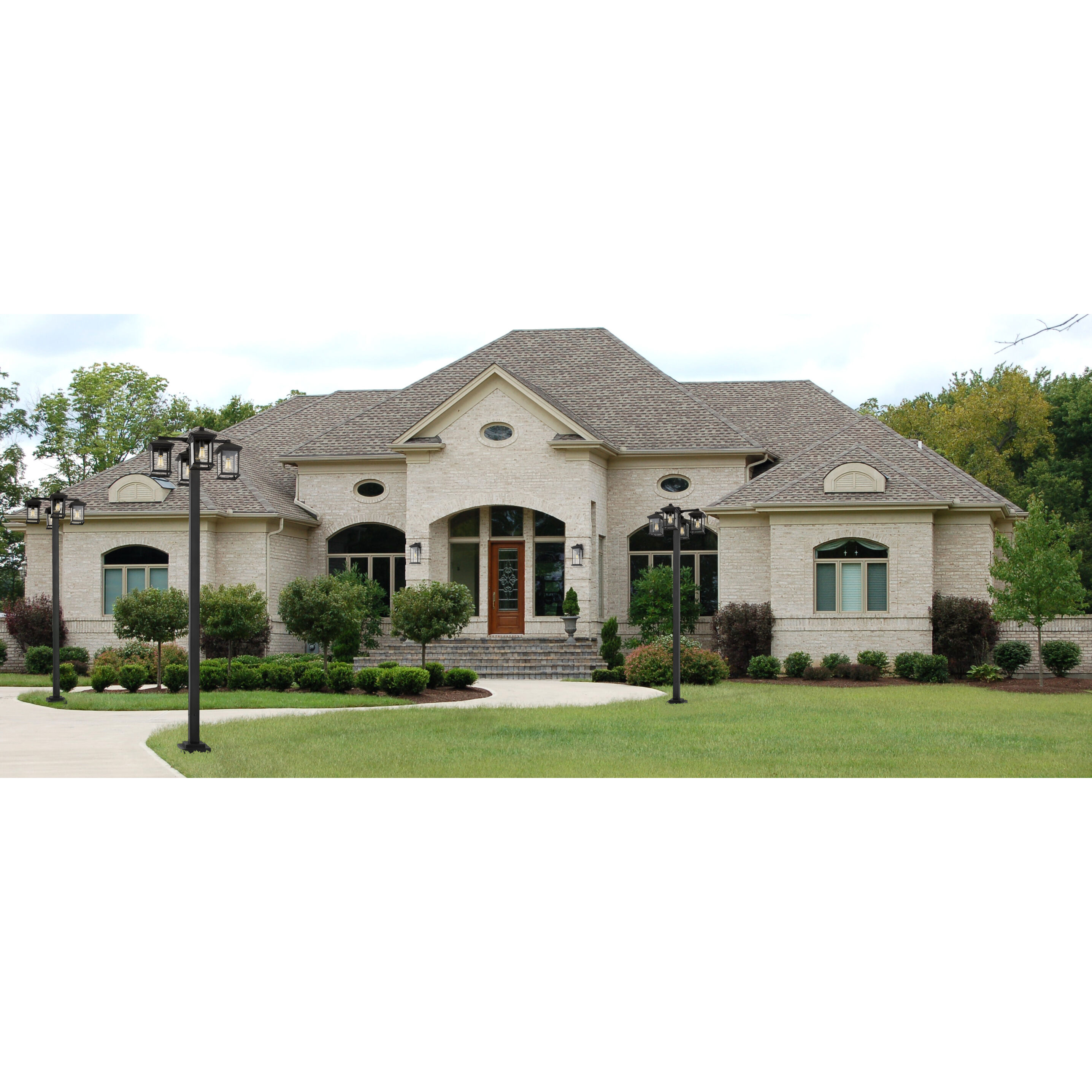 Portland 4 Light 99 inch Black Outdoor Post Mounted Fixture