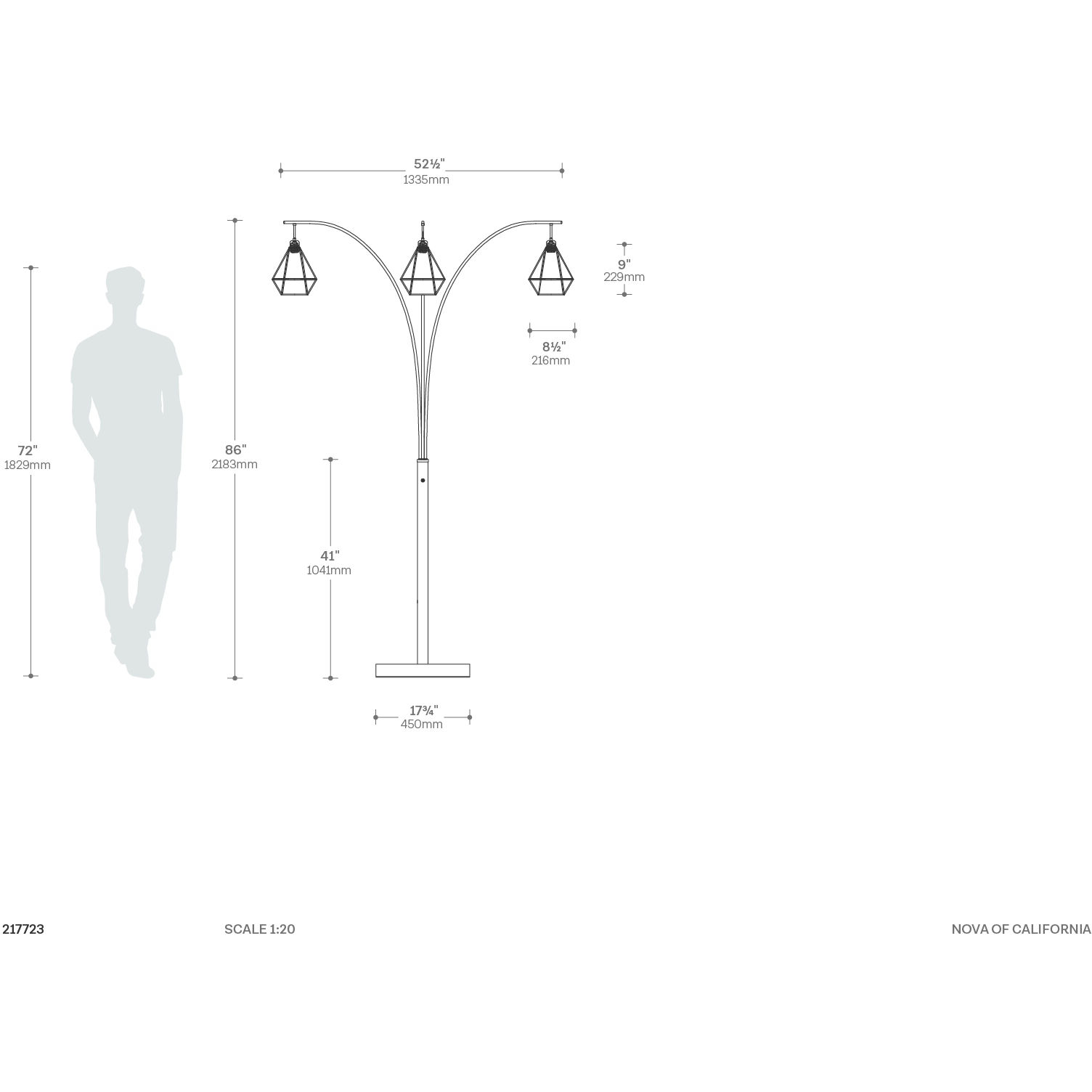 Artifact 86 inch 60.00 watt Dark Walnut and Espresso Bronze Arc Floor Lamp Portable Light