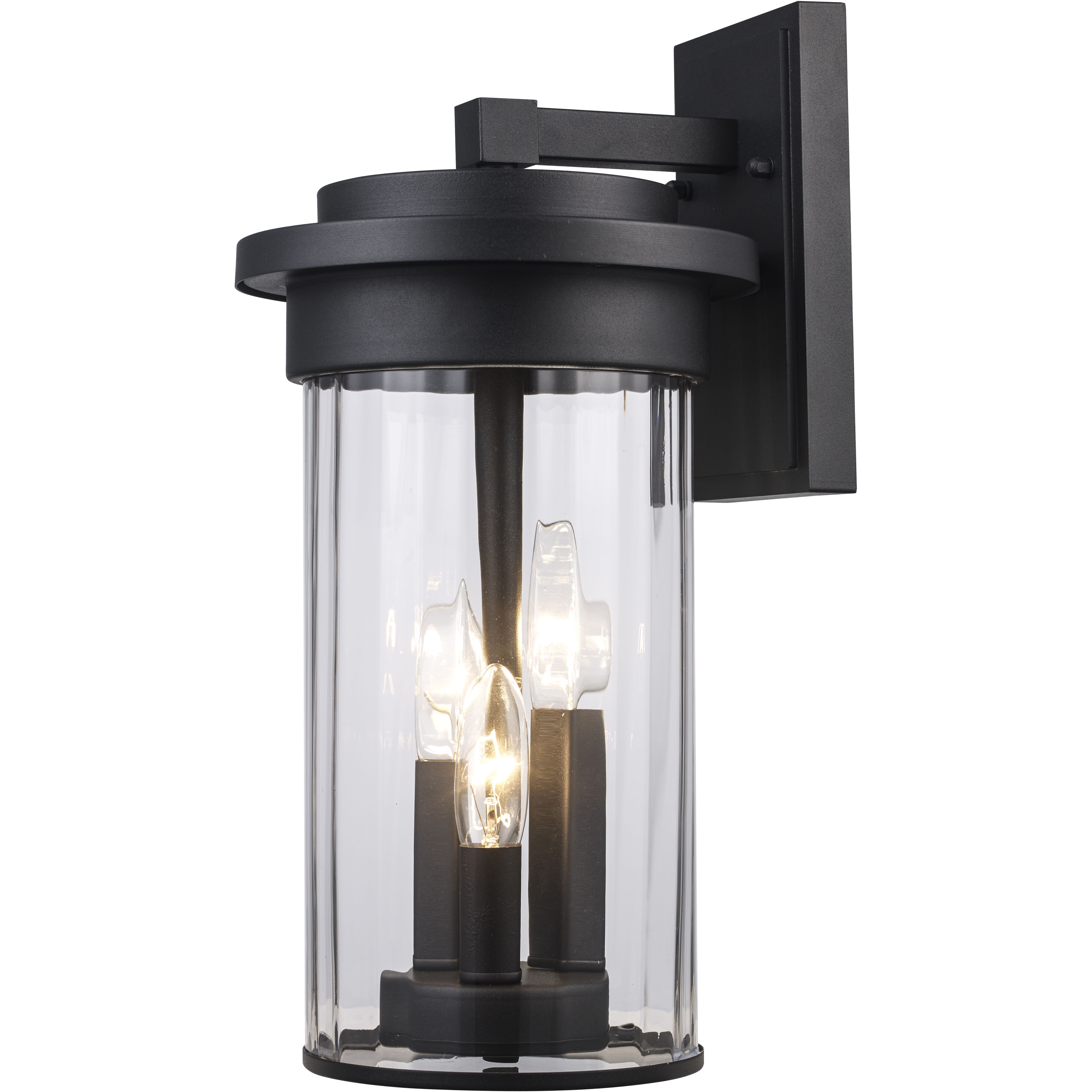 Carmel 3 Light 16 inch Black Outdoor Wall Sconce