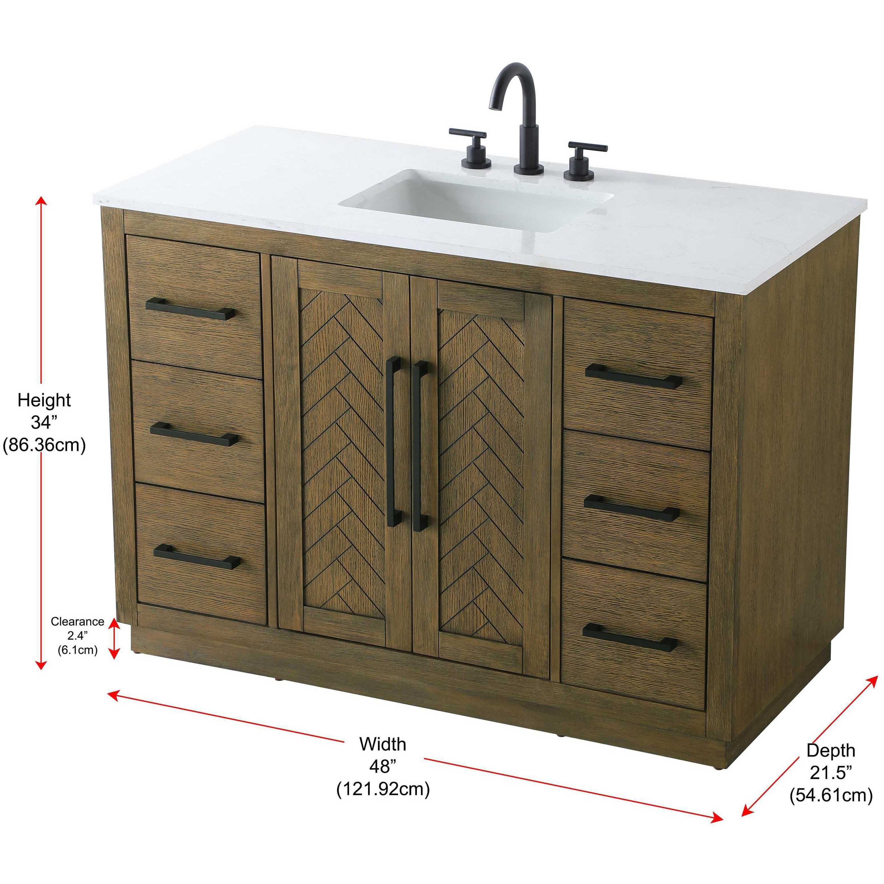 Chase 48 X 34 inch Hazel Oak Bathroom Vanity Cabinet